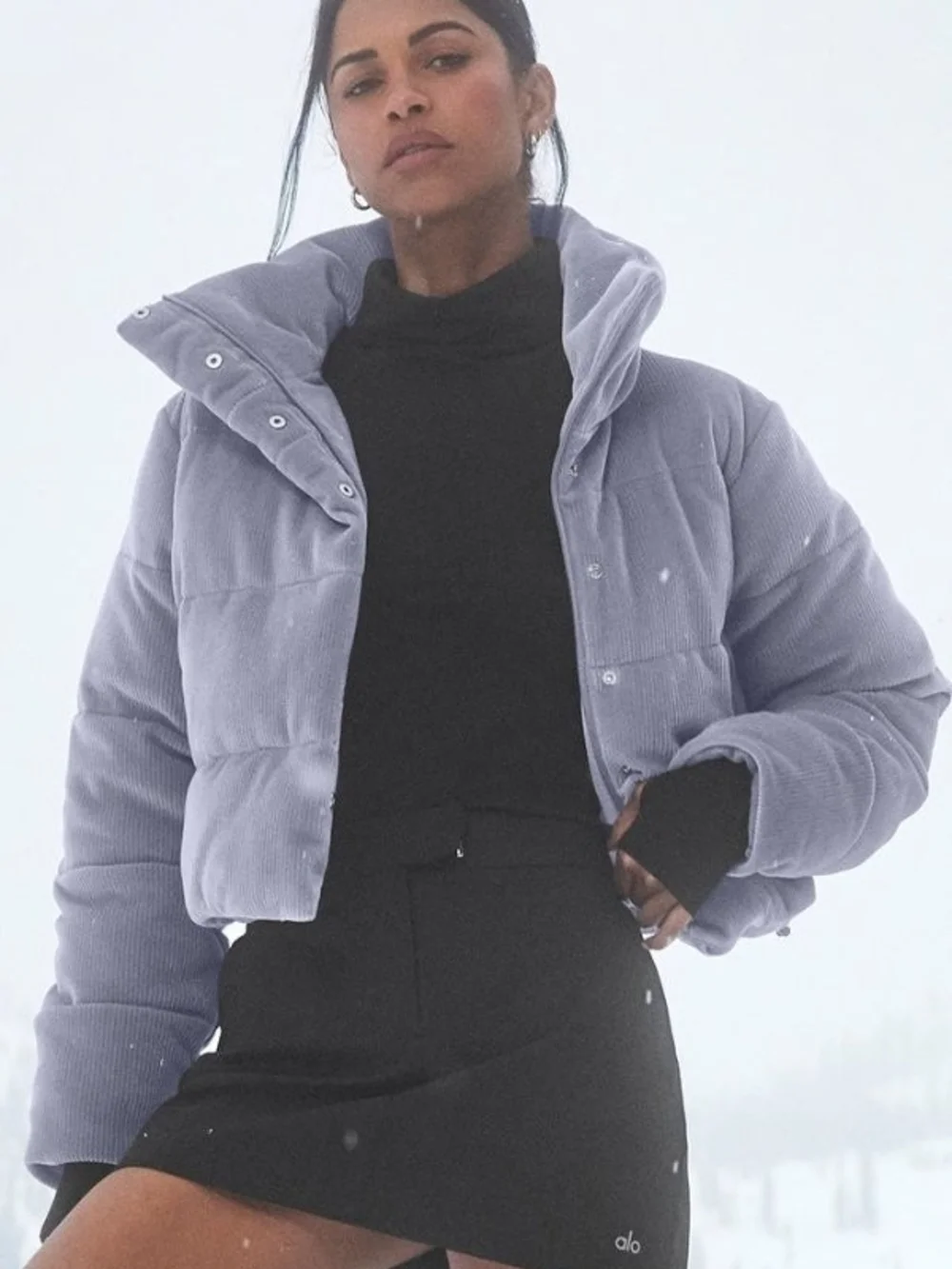 Alo Cropped Puffer Jacket in Lilac (Limited Edition)